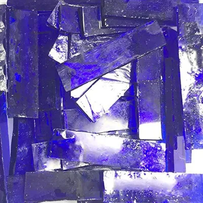 Glasmosaiksteine 1x4 cm, 200 g, Tiefblau, DIY Basteln