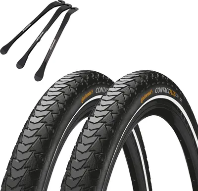 Produktbild von 2er Set Continental Contact Plus Fahrradreifen Reflex 28 x 1,40 Zoll 37-622 + Reifenheber