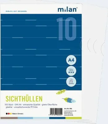 Produktbild von Milan 100 Sichthüllen A4 glasklar 140µ