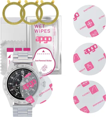 Produktbild von apgo 3 Stück Schutzglas, klar, kompatibel mit Garett Men Style Smartwatch, Hybrid 8H, Ersatz für Hartglas, Displayschutzglas, Bildschirmschutz, Displayschutz, kratzfest