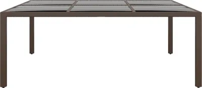 Obrázek produktu pro vidaXL Zahradní stůl se skleněnou deskou hnědý 200x150x75 cm ratan