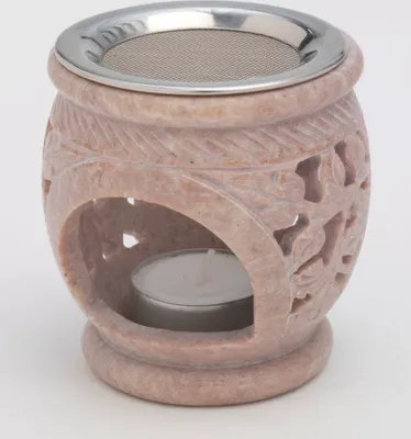 Produktbild von Räucherstövchen H 8,5 cm, Speckstein , natur, Siebeinsatz, für Teelicht