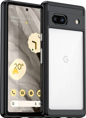 Produktbild von Google Pixel 7A Hülle, Klar Rückseite Stoßfeste TPU Silikon Bumper Schutzhülle für Google Pixel 7A Schwarz