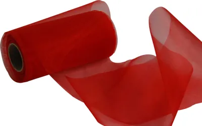 Produktbild von Organzaband 12 cm x 25 m rot - Organzabänder