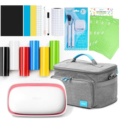 Produktbild von Mini-Schneideplotter-Starterset – Plottermaschine – Schneideplotter – Vinylplotter – Hobbyplotter – Rosa
