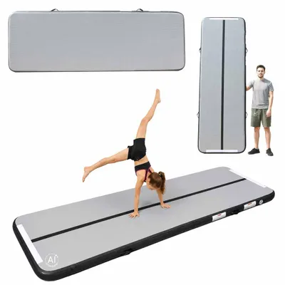 Obrázek produktu pro Air track gymnastická žíněnka podložka na cvičení pumpa šedá