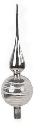 Produktbild von Clayre & Eef Christbaumspitze Ø 8x31 cm Silberfarbig Glas