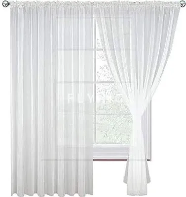 Produktbild von Fertig-Gardine aus Voile 2er Set Wohnzimmer Küche-Gardine LB-PT-CN 145x250 cm