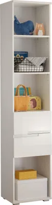 Produktbild von Standregal >Spice< in Weiß / Weiß Hochglanz - 45x209x35 (BxHxT)