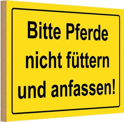 Produktbild von vianmo Holzschild 12x18 cm Bitte Pferde nicht füttern Warnschild Hinweisschild