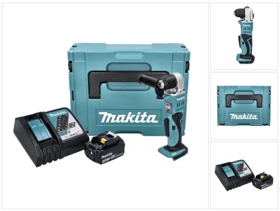 Zdjęcie produktu dla Makita DDA 351 RM1J Akumulatorowa wiertarko-wkrętarka kątowa 18 V 13,5 Nm + 1x akumulator 4,0 Ah + ładowarka + Makpac