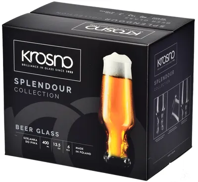 Zdjęcie produktu dla Krosno Szklanki do piwa IPA 400 ml, Szklanki do piwa, 400 ml, Przezroczysty, Szkło, Splendour, PZH