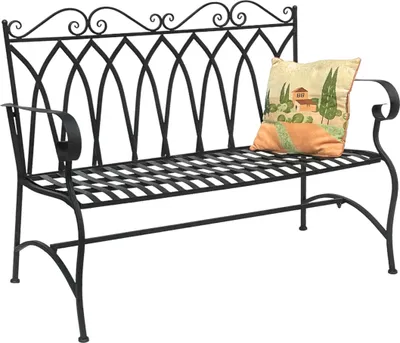 Immagine prodotto di DanDiBo panca da giardino in metallo a 2 posti resistente alle intemperie panca da giardino antica 18940 panca in metallo marrone scuro 120 cm panca in ferro