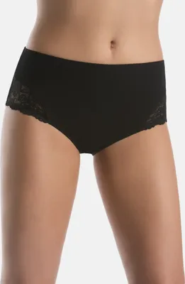 Obrázek produktu pro Teyli bavlněné kalhotky s vysokým pasem a květinovou krajkou Jessi Female 108 černá XS