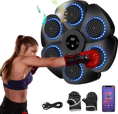 Image de Appareil d'entraînement de boxe, connexion Bluetooth, vitesse réglable, noir