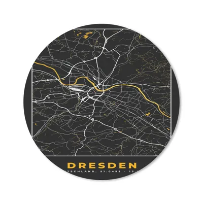 Produktbild von MuchoWow® Mauspad Mousepad Dresden - Gold - Stadtplan - Karte - Deutschland 40x40 cm - Mousepads - Maus Mat - Pad - Mausunterlage - Schreibtisch Accessoires