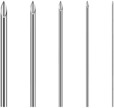 Obrázok produktu pre Lekárske oceľové ihly na piercing – 100 kusov rôznych veľkostí – nerezová oceľ