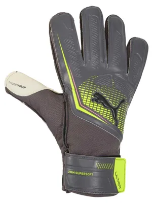 Immagine prodotto di Puma - Guanti da portiere "Ultra Play RC" per bambini, modello GT61360 (taglia 10), colore argento/giallo