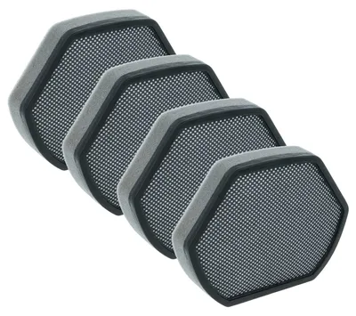 Produktbild von vhbw 4x Staubsaugerfilter kompatibel mit Bosch SMS50L02EU, SMS69T16EU, SMS53L88EU Staubsauger - Schaumstofffilter Schwarz Grau