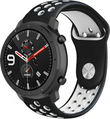 Produktbild von Strap-it Xiaomi Amazfit GTR Sportarmband (Schwarz/Weiß)
