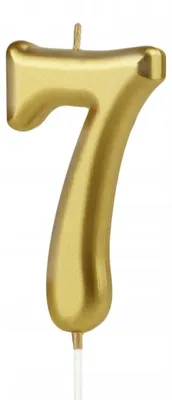 Produktbild von PartyPal Geburtstagskerze Ziffer 7 Gold Tortenkerze