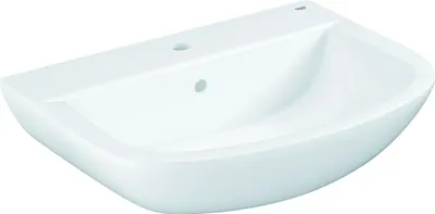 A white ceramic sink is shown from a diagonal angle against a white background.