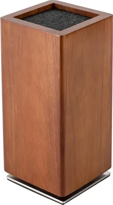 Immagine prodotto di Blocco magnetico per coltelli - Portacoltelli - Ruotabile a 360° - Legno di acacia - Senza coltelli - Alta qualità - Marrone