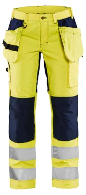 Produktbild von Blakläder Damen High Vis Bundhose 7163 1811 mit Stretch in div. Farben, Farbe:gelb/marineblau, Größe:36