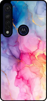 Obrázok produktu pre Smartphonica Puzdro na telefón vhodné pre Motorola Moto G8 Plus s mramorovou potlačou - Zadný kryt z TPU s mramorovým dizajnom - Rainbow