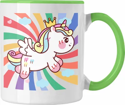 Produktbild von Trendation - Einhorn Tasse Grafik Geschenk Lustig (Grün)