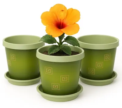 Immagine prodotto di Solidchoice - Set di 3 vasi in plastica decorativi per interni