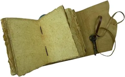 Produktbild von Schnelleinkauf - Vintage Meraf Leder Journal mit Schlüssel - Antik Handmade Notizbuch - Vintage Papier Leder Sketchbook - 12cm x 17cm - Perfekt für