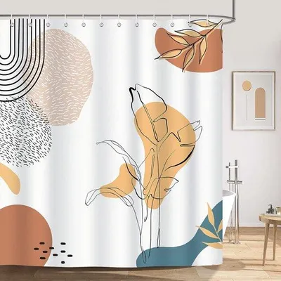 Produktbild von Famanu Duschvorhang Boho Moderne Abstrakte Kunst - 180 x 180 cm
