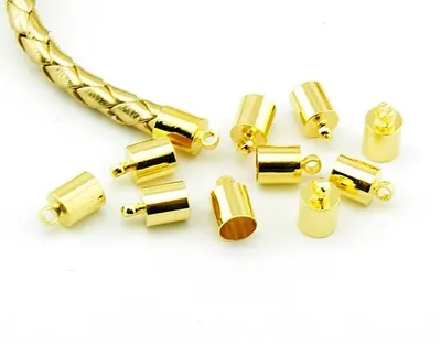 Produktbild von Vintageparts 10 Endkappen goldfarben für 6 mm Bänder