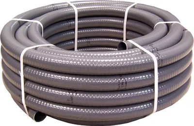 Produktbild von 12m Schwimmbadschlauch Poolschlauch grau 43x50mm PVC 6bar Poolflex Klebeschlauch
