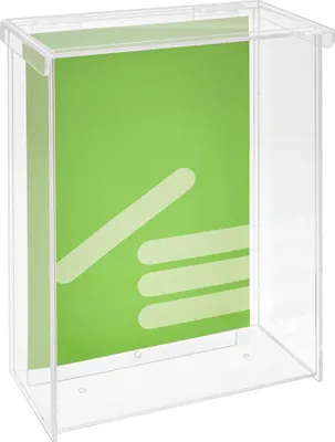 Produktbild von DIN A4 Prospektbox/Katalogbox/Prospekthalter mit Extra Fülltiefe, wetterfest, für Außen, mit Deckel aus Acrylglas/PMMA - Zeigis®