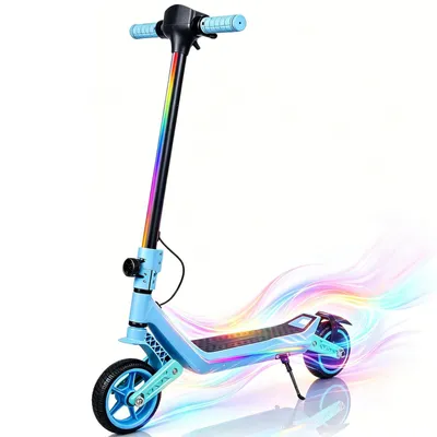 Produktbild von Elektroroller Für Kinder, Faltbarer E-scooter 16km/h, City Kinderroller Für Kinder 6-12 Jahren,10 km Reichweite, 130W, U8 Elektroscooter Blau