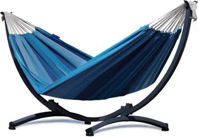 Produktbild von Hängematte mit Gestell I Stabiler Rahmen 200kg - 250cm Balkon I Hängematte 200x160cm I Indoor Outdoor Garten Pool Terrasse Stahl
