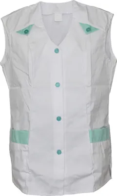 Produktbild von Schwesternkasack Damen Kasack Hosenkasack , Größe:36, Farbe:weiß/ mintgrün