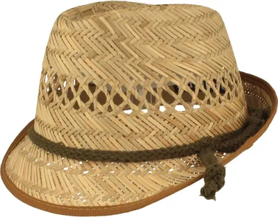Kinder Strohhut Trilby mit brauner Kordel von Hut-Breiter in beige