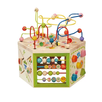 Produktbild von EverEarth 7-in-1 Großes Gartenspielcenter aus Holz – Outdoor-Spielcenter für Bewegung & Motorik - EE33285