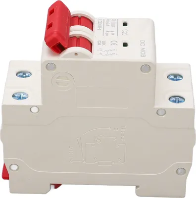 Imagen del producto de Interruptor automático DC de 2 polos, 6000A de capacidad de corte, mini interruptor de seguridad para sistemas fotovoltaicos solares, 20A, 1000V