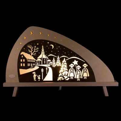 Produktbild von Standleuchte "Weihnachten in Seiffen" - farbig (52x32cm) von Weigla Holzkunst