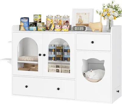 Produktbild von Famanu Katzenhaus 5-in-1 Multifunktional - Versteckte Katzenbox in Weiß