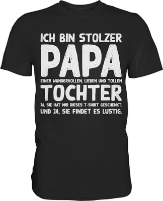 Produktbild von Stolzer Papa einer Tochter Vater Herren Premium Shirt – Black / L