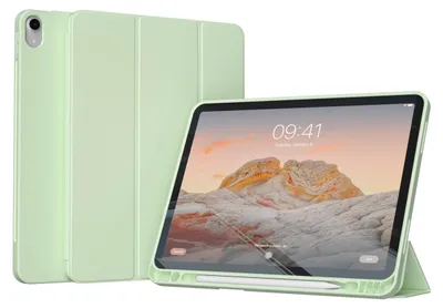 Produktbild von Accezz Smarte Klapphülle aus Silikon iPad Air 11 Zoll (2025) M3 / (2024) M2 / Air 5 (2022) / Air 4 (2020) - Hellgrün