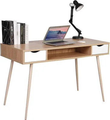 Produktbild von Famanu Schreibtisch mit 2 Schubladen und offenem Fach - 120x58x77cm