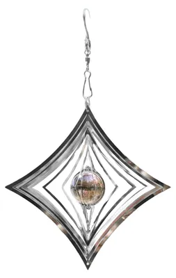 Produktbild von 3D-Windspiel aus hochreflektierendem Metall zur Vogelabwehr – Verheddert Vögel. Spiegelndes, hängendes Herz-Schmetterlings-Windspiel für Garten, Terrasse und Balkon.