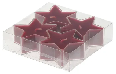 Produktbild von Teelichter "Stern" Altrot 4er-Pack, 5 Stunden