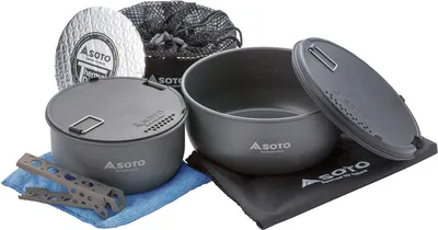 Obrázok produktu pre Súprava kempingového riadu SOTO Navigator - protišmykový, nárazuvzdorný, odolný proti korózii a multifunkčný riad